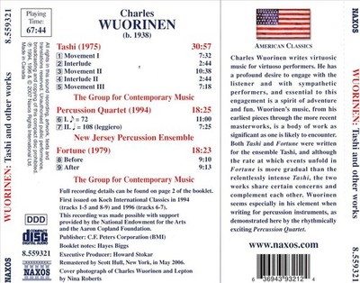 THE GROUP FOR CONTEMPORARY MUSIC / NEW JERSEY PERCUSSION ENSEMBLE CHARLES WUORIN