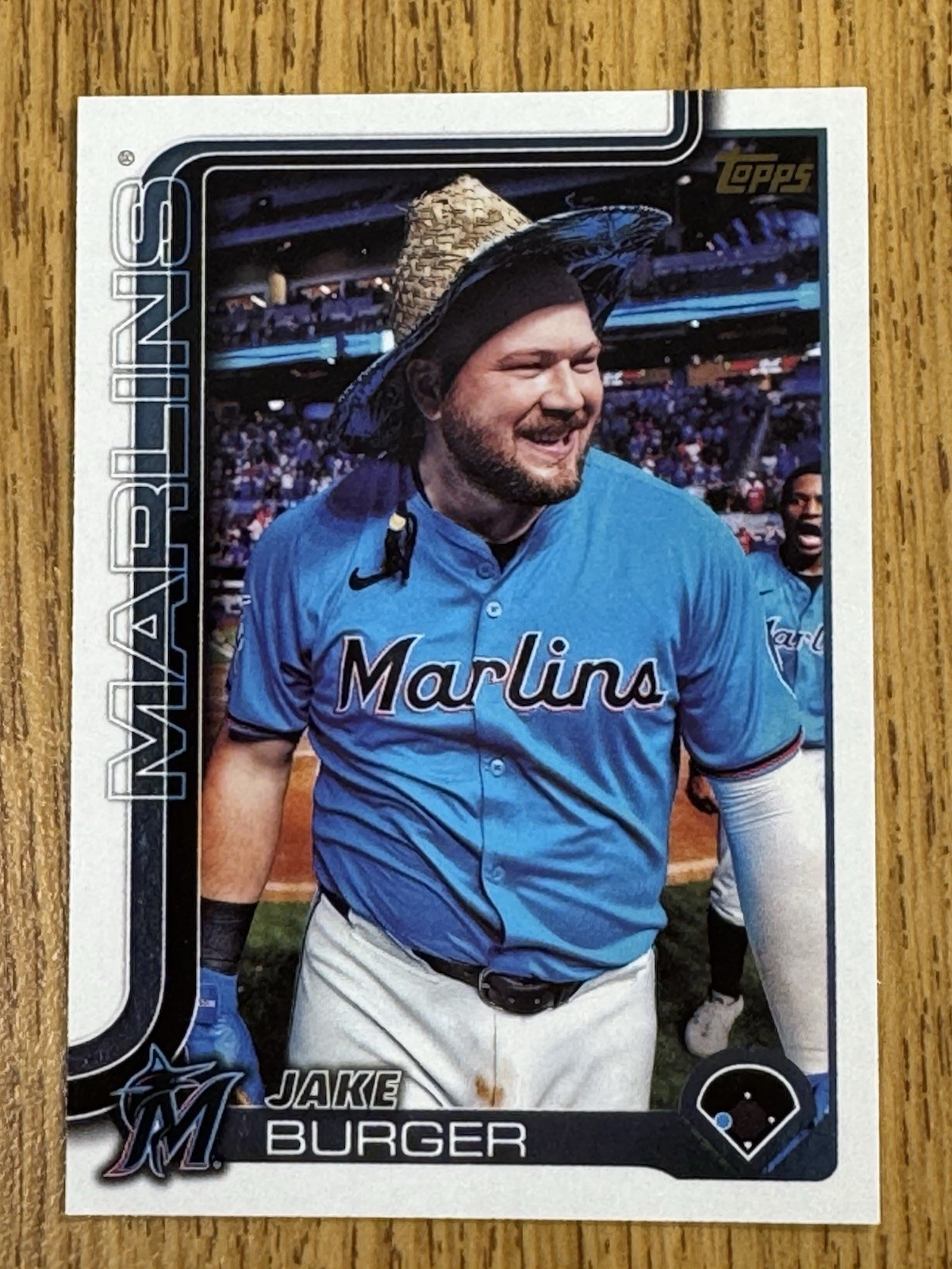 2025 Topps Series 1 Jake Burger Marlins #330 Golden Mirror Variation SP