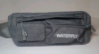 WATERFLY 4 Pocket Fanny Pack Water Resistant Gray Waist Crossbody Anti-theft