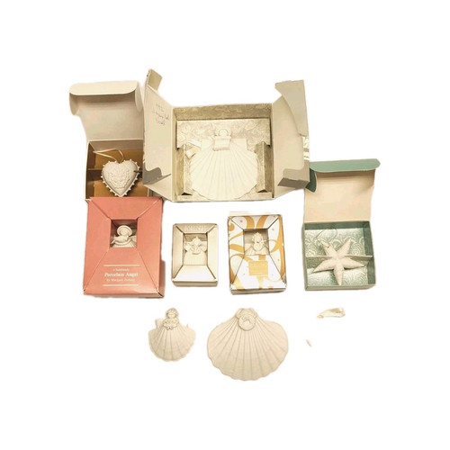New ListingLot Of 9 Margaret Furlong Ornaments '80s '90s Porcelain Angel Star Heart
