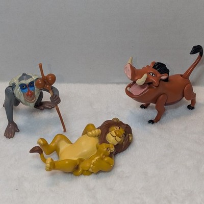 VTG. 1994 The Lion King Action Figures Toys Lot Mattel Disney Pumba Rafiki Simba