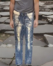 GOLDEN DENIM DENIM DISTRESSED DESTROYED ACID WASH JEAN USA MADE SIZE 32x31 EUC