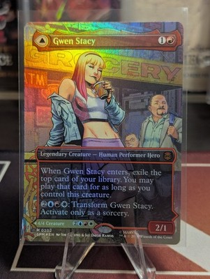 Gwen Stacy   Ghost-Spider (0202) (Borderless) Foil Marvel's Spider-man MTG  