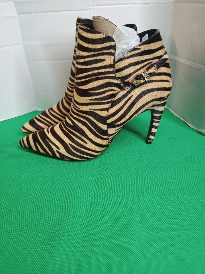 Sam Edelman Fiora Animal Print Tobillo Cebra Rayas Botas Botín Talla 7M Foto 4 de 4