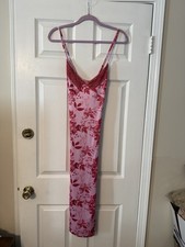 J for Justify Women's Large Red And Pink Sleeveless Maxi Dress NWT