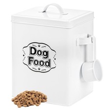 5-7 Lbs 25 Cup Metal Dog Food Storage Container with Lid and Scoop, Airtight...