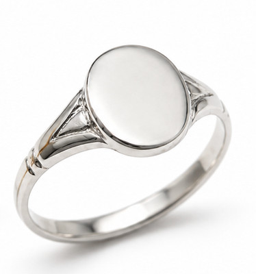 Kaedesigns New Genuine Size O Solid New 9ct 9k 375 White Gold Oval Signet Ring