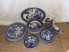 35 Piece Elegant Blue Willow China Tea Set- Made In England