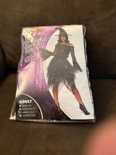 Spirit Halloween Witch Costume Celestial Moon Stars Black Blue Gothic Dress Girl