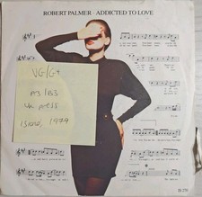 Robert Palmer Addicted To Love Vinyl Record 7" VG/G+ IS 270 1986