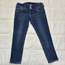 Seven 7 for All Mankind Girls Size 12 Blue Jeans Straight Leg Sparkle Bling