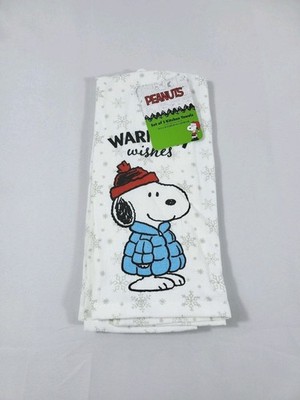 Peanuts New Best Brands 2025 Snoopy Puffer Kitchen Towel Set 16x26 In Cotton 
