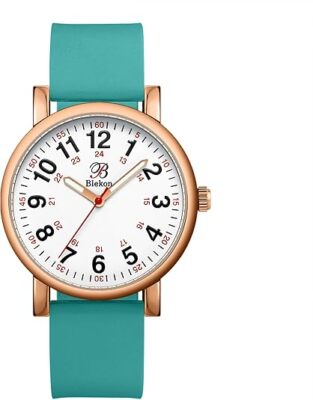 Blekon Nurse Watch Scrub Colors Easy-Read Dial Water Resistant Medical