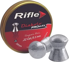 RIFLE 250 Count DIABOLO PROMAX Round Nose 5.5mm .22 Caliber Airgun Pellets