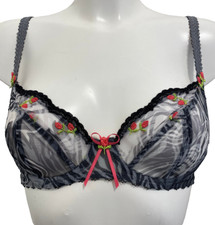 Freya Tamsin Grey Animal Print Bra 28D Underwired Balcony Eur 60D Balconnette