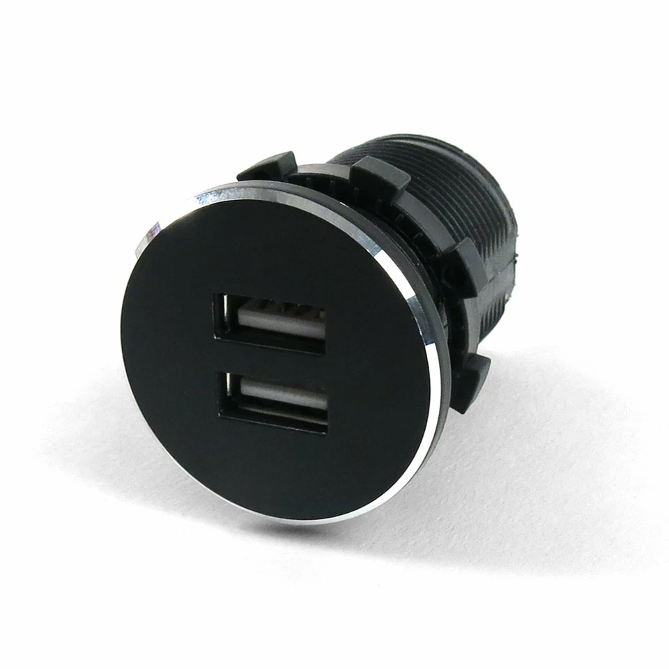 Ford Black 12V Cigarette Lighter Socket  2.1A USB Dual Port Power Outlet Rat Rod - Image 2 of 4