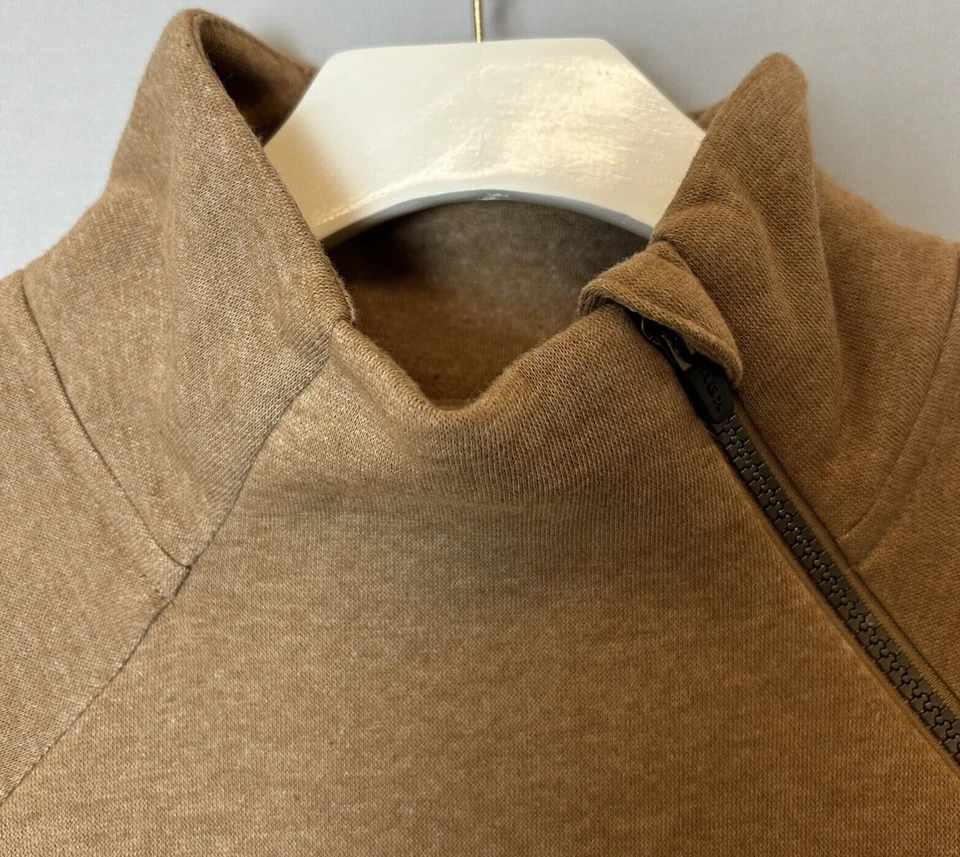 RBX Sudadera Mujer Mediana Marrón Polar Pullover Cremallera Simulado Cuello Bolsillos Foto 2 de 4