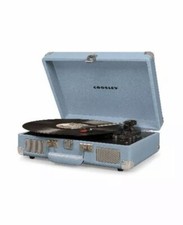 Crosley Portable Suitcase Turntable Record Player Bluetooth-In Speakers Blue