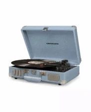 Crosley Portable Suitcase Turntable Record Player Bluetooth-In Speakers Blue