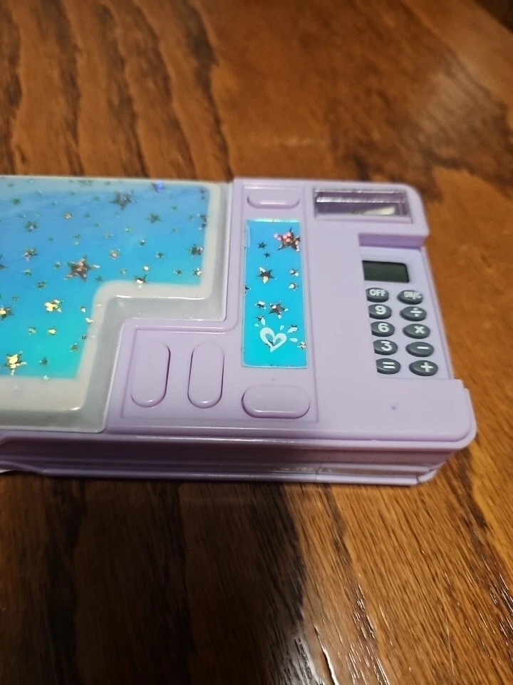 Estuche de lápices magnético de doble cara Justice Girls sacapuntas calculadora almacenamiento Foto 3 de 4