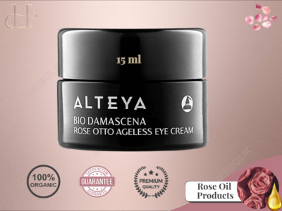 Alteya Bio Rose Otto Augencreme 15ml zur Reduzierung von Augenringen und feinen Linien