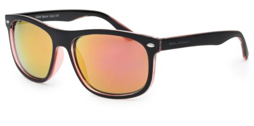 BLOC Barrel X346 Mens/Womens Sunglasses MATT BLACK & CRYSTAL PINK / RED MIRROR - Afbeelding 1 van 1