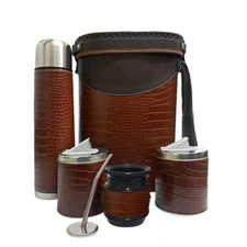 328N25 New Set Yerba Mate Kit: Containers Gourd(Cup) Bombilla(Straw) Thermos Bag