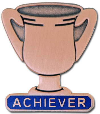 Bronze Achiever blau Trophäe Pin Anstecker für Schulen