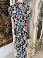 Tucker floral silk beautiful jumpsuit made in USA M side pockets Pristine