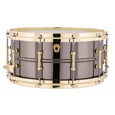 Ludwig LB417BT Black Beauty Smooth Shell Snare Drum w/ Brass Trim, 6.5" x 14"