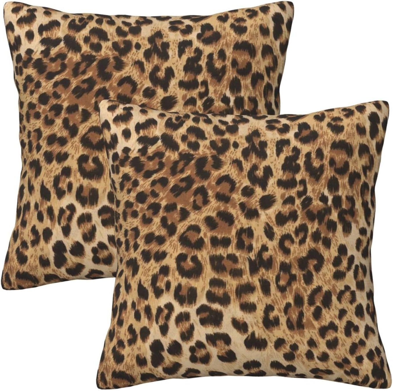 Modern Leopard Print 18x18 Pillow Covers Set of 2 Decorative Square Couch Cushion Cases