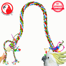 Bonka Bird Toys 1114 Huge Rope Charm Perch Cage Toy Amazon Macaw Eclectus Parrot