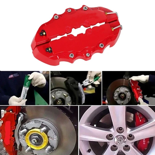4PCS 3D Style Red M+L Car Disc Brake Caliper Cover Front & Rear Accessories Kits - Picture 21 of 22