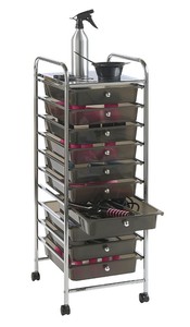 Office Portable Storage Trolley With 10 Drawers Trays ...