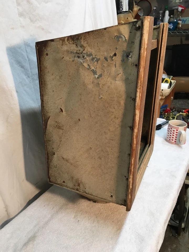 Primitve Kitchen Metal Cabinet Shelf Flour Bin  Country Cottage Decor - Image 4 of 4