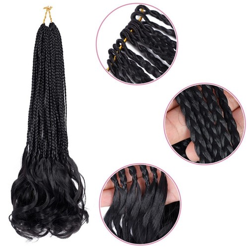 New French Curls Synthetic Goddess Braids Crochet Hair Wave Braiding Extensions - Picture 9 of 16