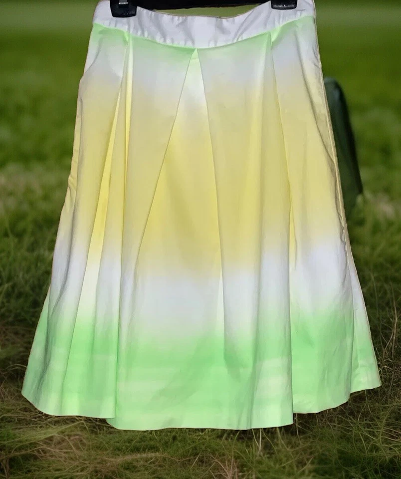 French Kiss A Line Green Mix, Summer Skirt Size 16  New Other See Listing — 第 2/4 张图片