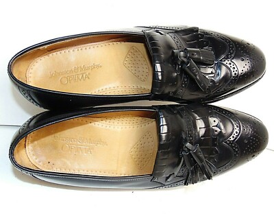 JOHNSTON & MURPHY OPTIMA 9.5 D BLACK KILTIE TASSEL LOAFERS  display picture 2