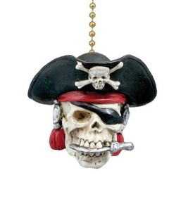 Pirate Skull Captain Ceiling Fan Pull New Ebay