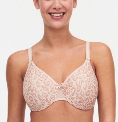 Chantelle C Magnifique Seamless Minimizer Bra In Natural Leopard Sz 32D New WOT