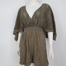 NWT Lascana Women's 3/4 Sleeve V-Neck Dress Lace Green Size 6 NEW