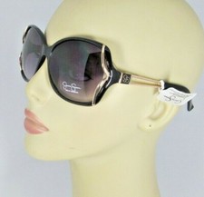 Jessica Simpson Oversized Sunglasses Black Plastic Gold Metal Frame J6011-OX