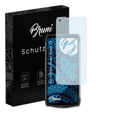 Bruni 2x Folie für Ulefone Power Armor 13 Schutzfolie Displayschutzfolie