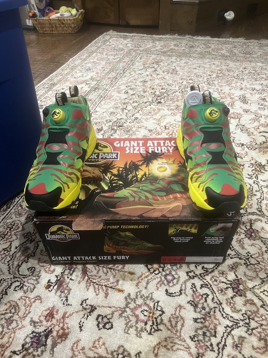 REEBOK X OG JURASSIC PARK WORLD INSTAPUMP FURY Shoes GIANT ATTACK size  New