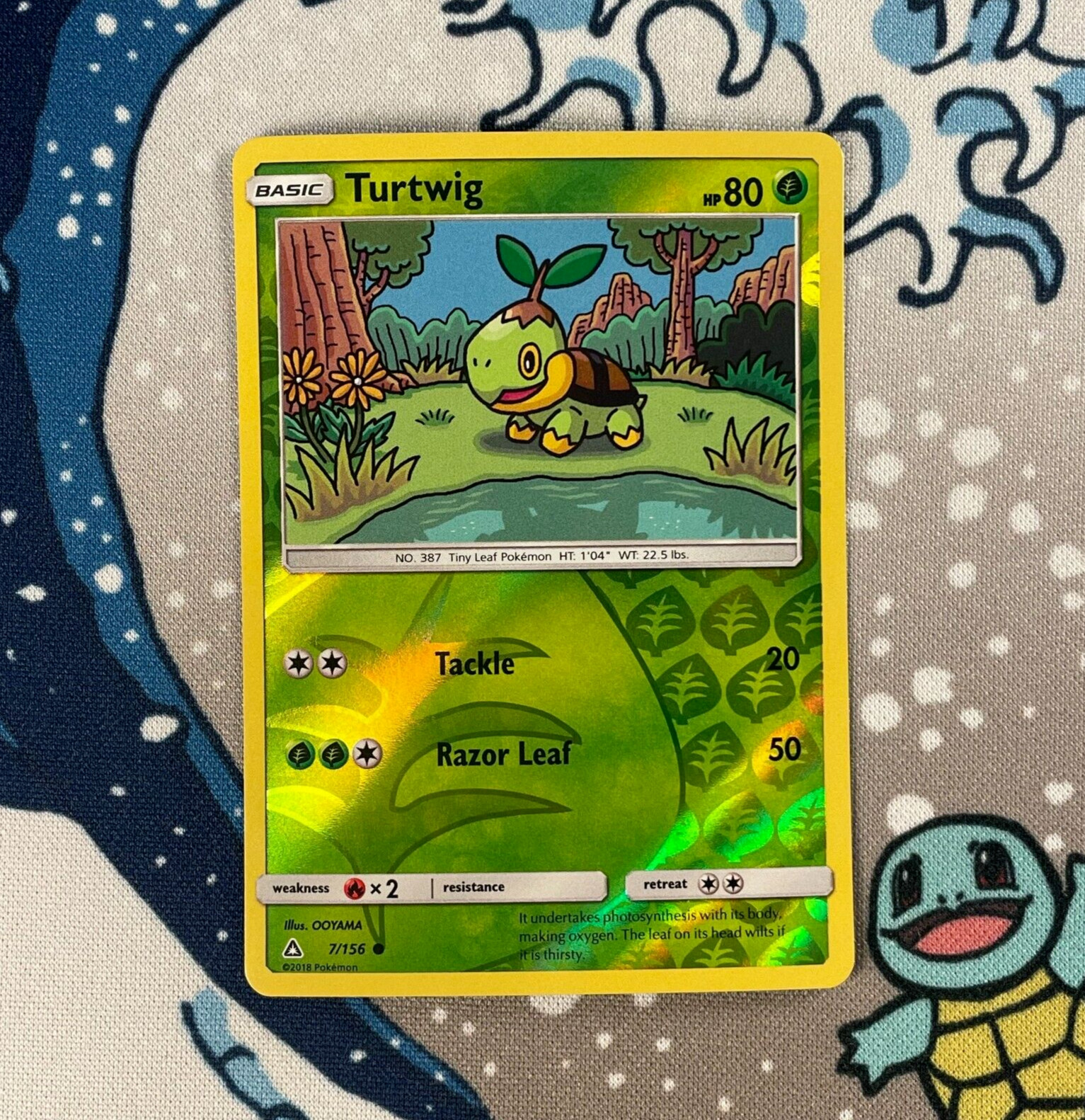 Turtwig 7/156 Reverse Holo Sun & Moon Ultra Prism Set Pokemon Card 2018 NM/LP