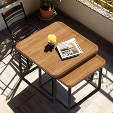 Set of 2 Industrial Coffee Nesting Table Stacking Accent Tables Living Room