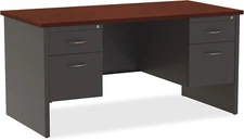 Mahogany Laminate/Charcoal Modular Desk Series
