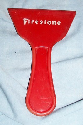 Vintage Firestone Ad Advertising Windshield Ice Scraper Promo Old Tire Giveaway 