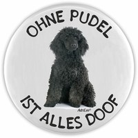 Adrileo FlaschenöFfner - Ohne Pudel Ist Alles Doof - Hund Schwarz Geschenk
