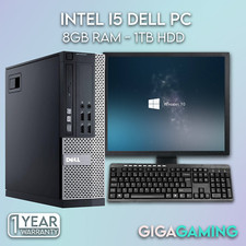 DELL PC Dual Bundle Monitor i5 8GB DESKTOP TOWER PC&TFT COMPUTER WINDOWS 10 1TB